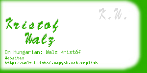 kristof walz business card